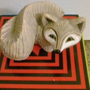 Artesania Rinconada Fox Figurine Clay Handmade Uruguay 2"